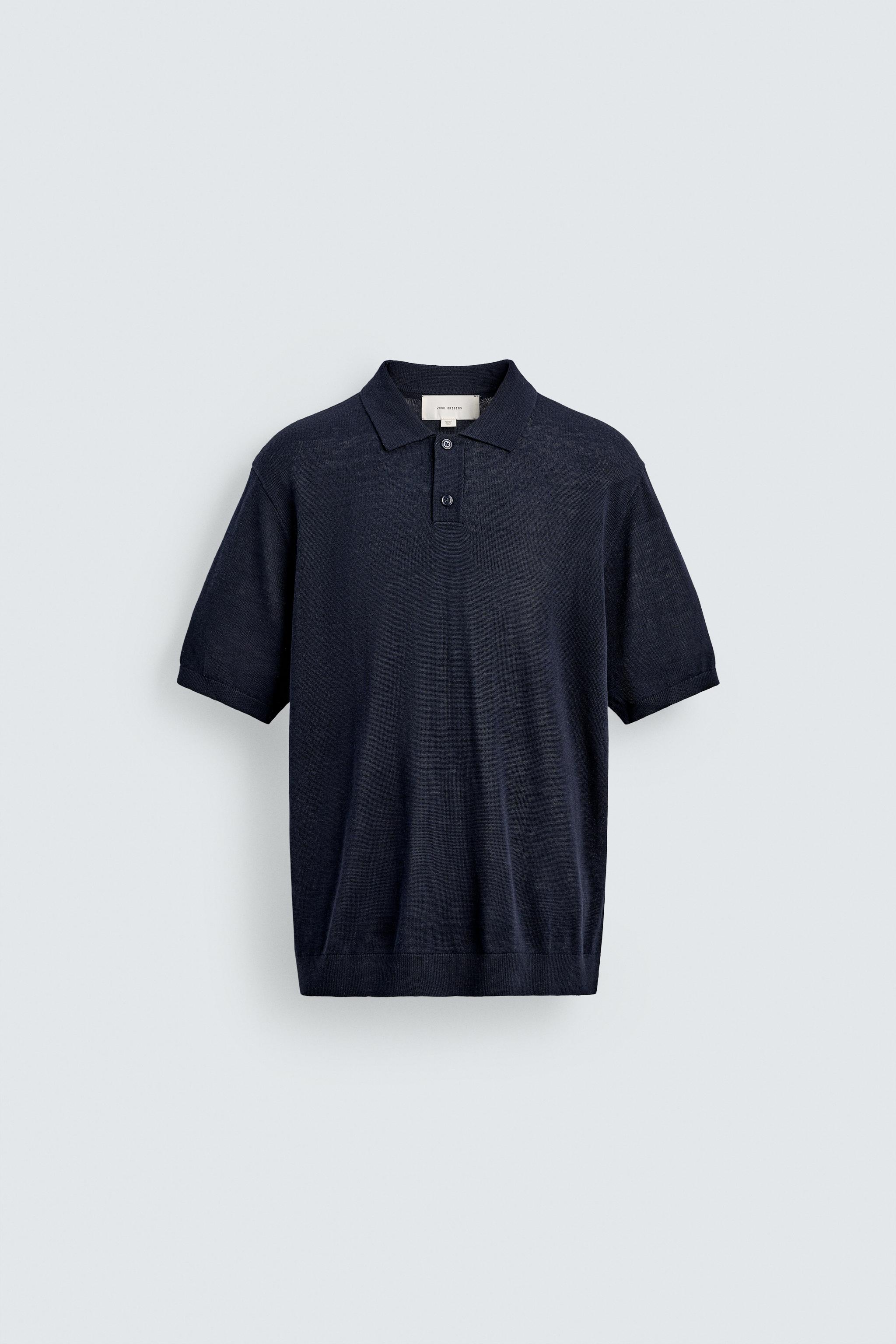 SILK LINEN BLEND KNIT POLO SHIRT